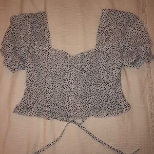 Crop Top Blouse Polka Dot